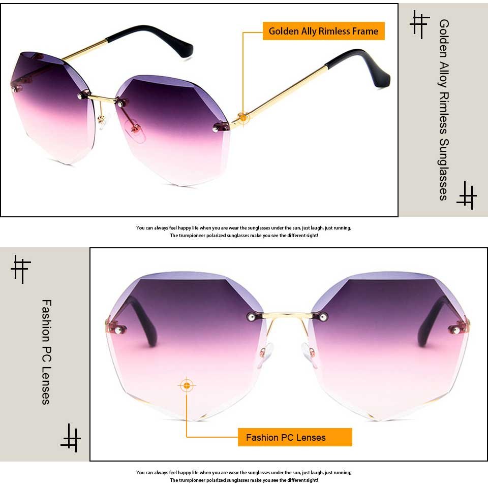 Frameless Sunglasses For Women