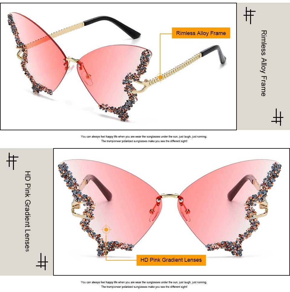 Pink Butterfly Sunglasses